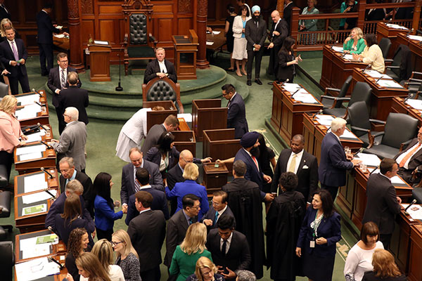 MPPs voting for the Speaker in 2018