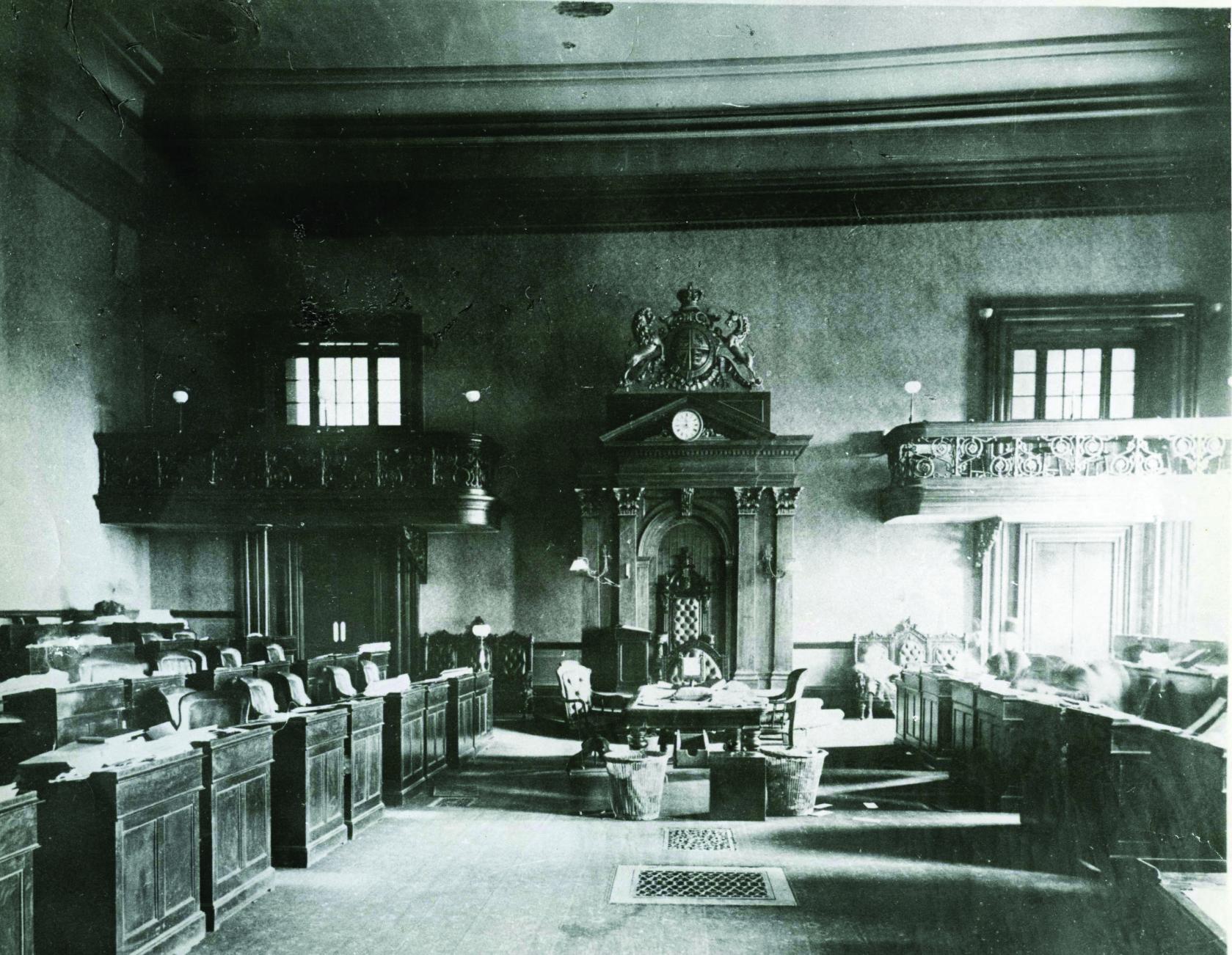 Vue de la chambre législative, Assemblée de la rue Front, vers la fin du 19e siècle