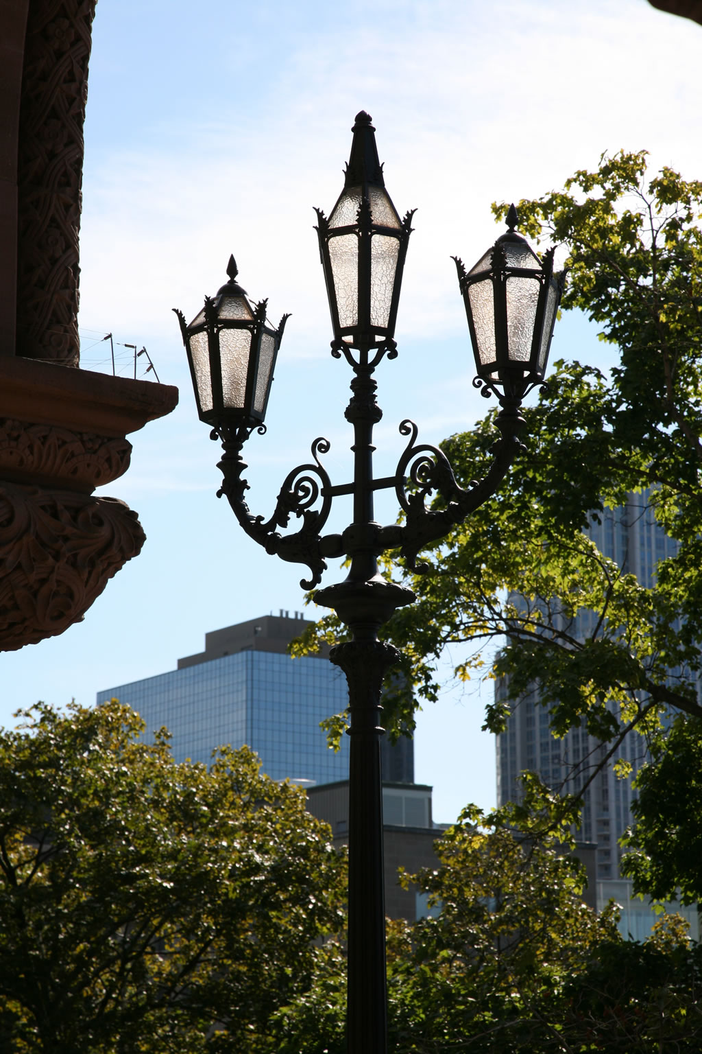 Heritage lamp post near the south entrance of the Legislative Building