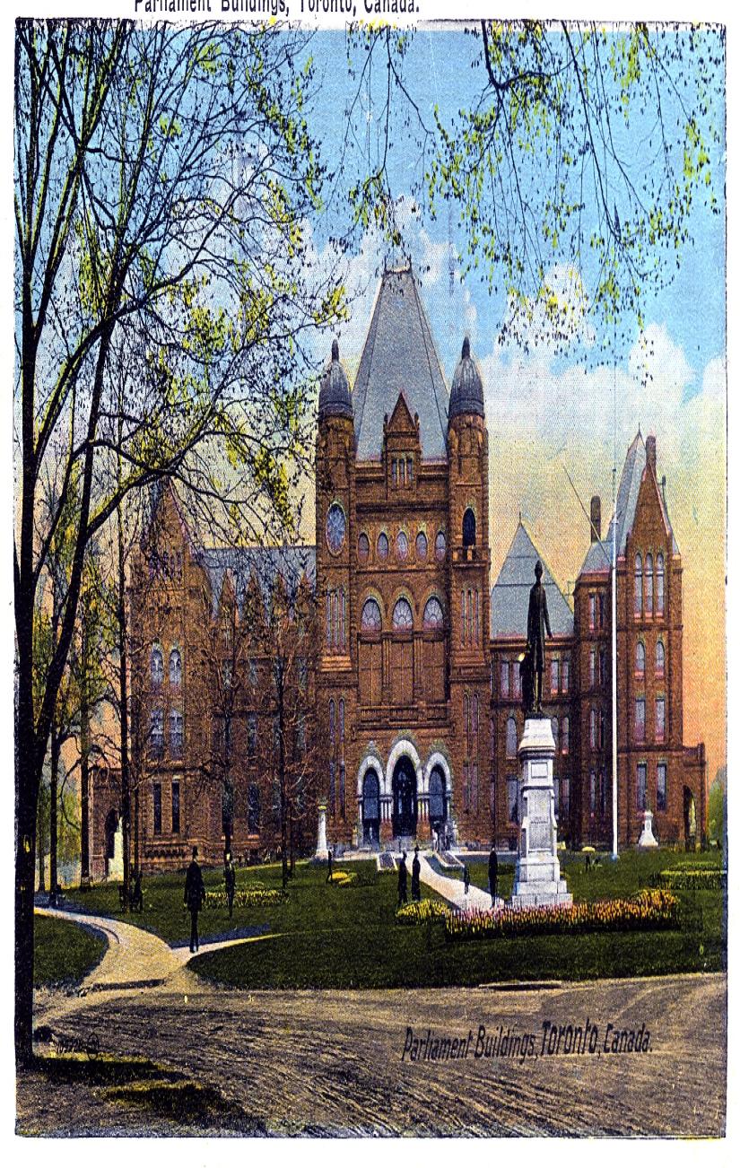 Édifice de l'Assemblée législative, direction nord, après les rénovations suivant l'incendie de 1909.