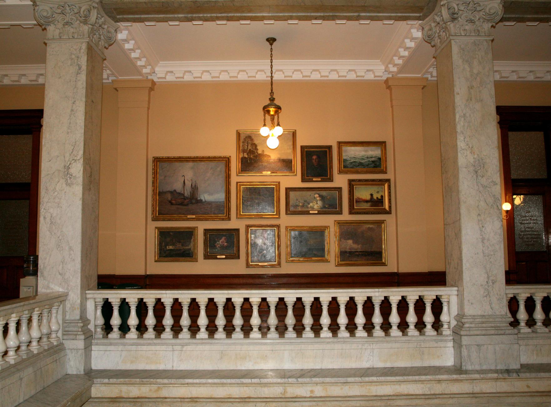 The west wing of the Legislative Building, with works from the Government of Ontario Art Collection.