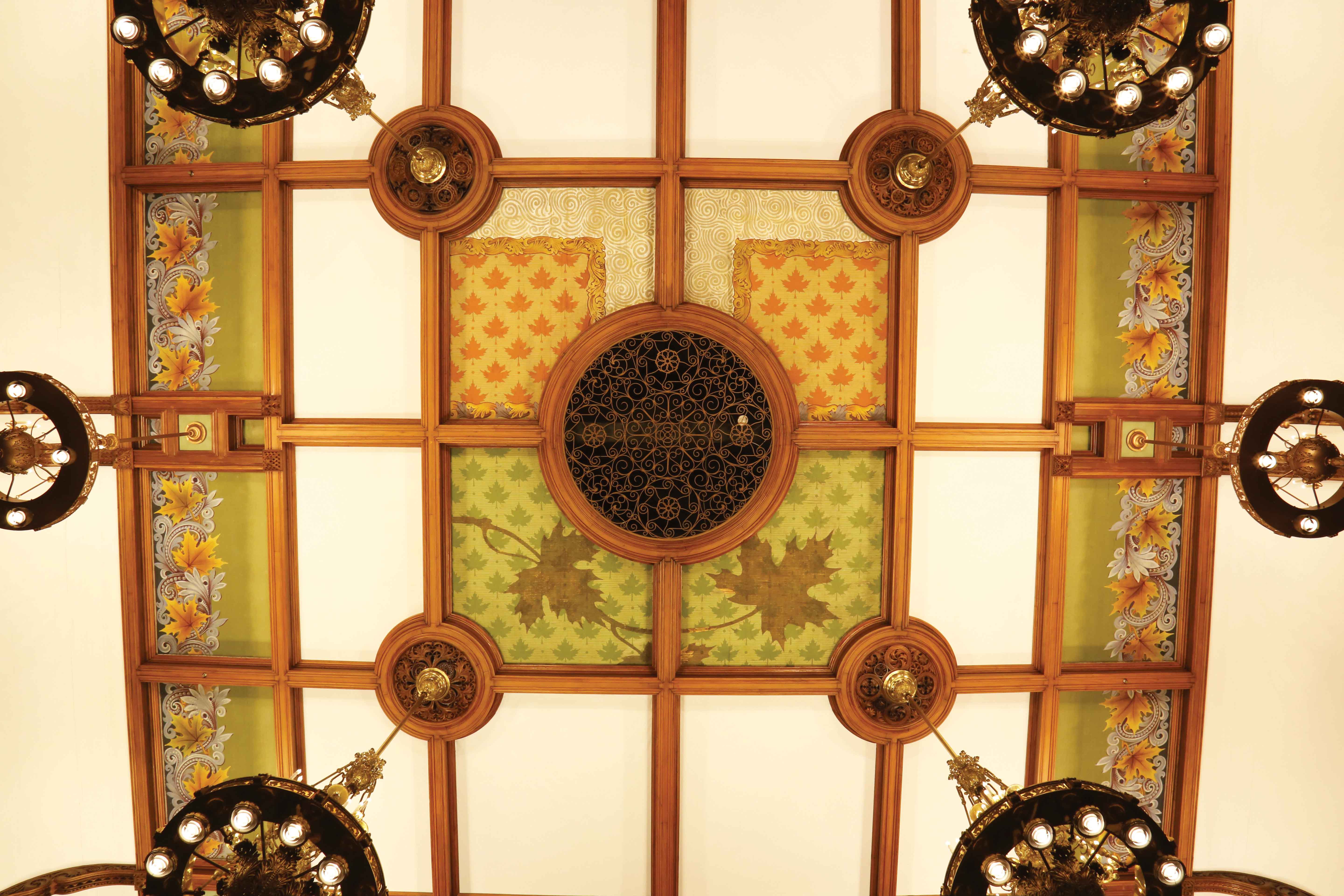 Painted details on the Chamber ceiling