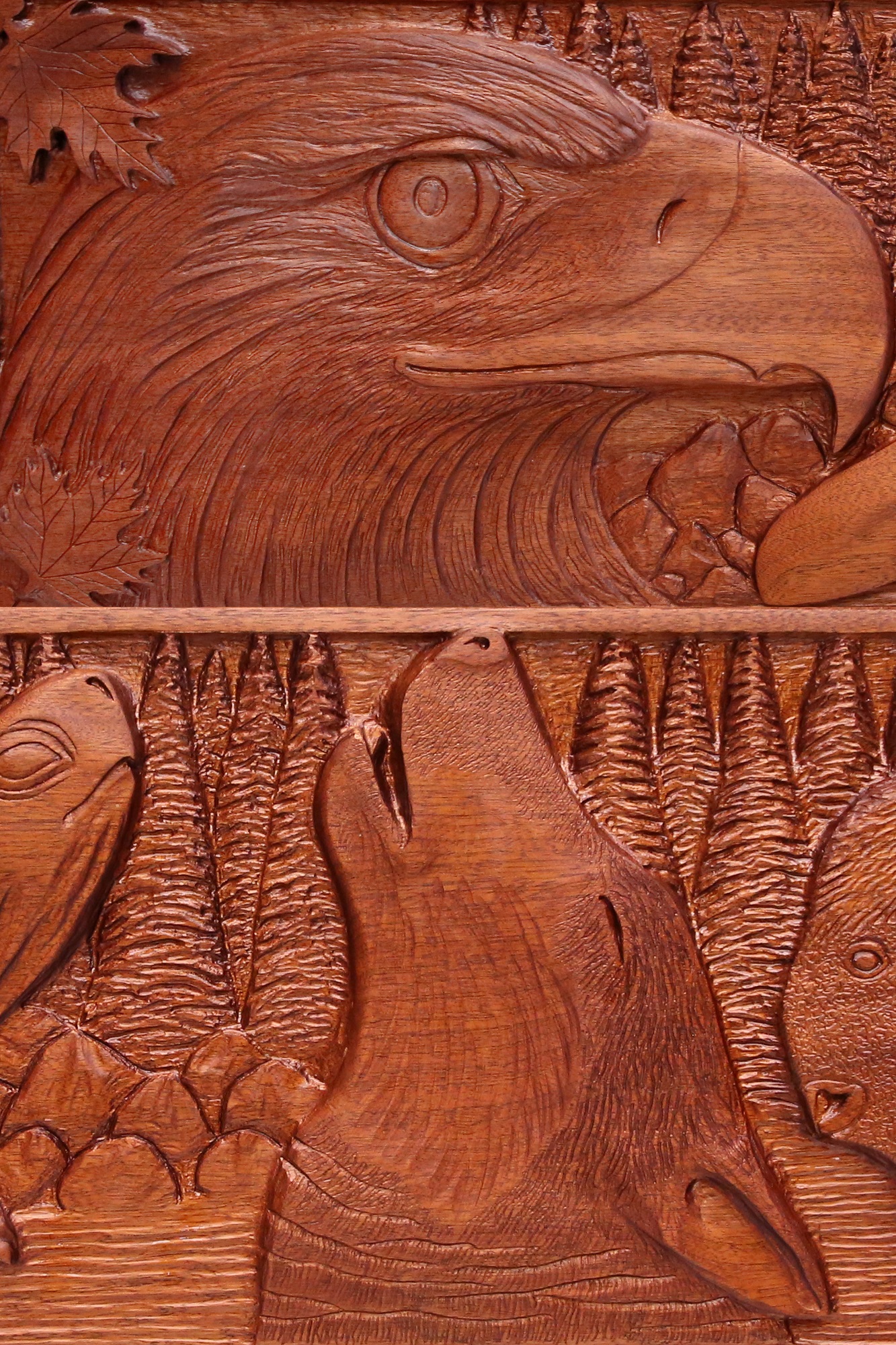 Picture of a detail from the Seven Grandfather Teachings Carving in the Legislative Chamber