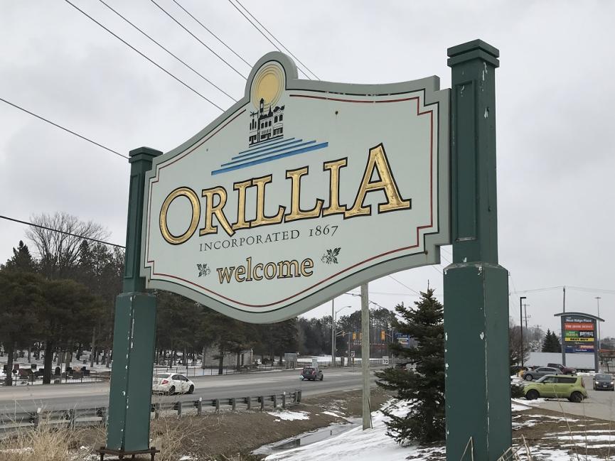 Picture of the Orillia, Ontario, sign