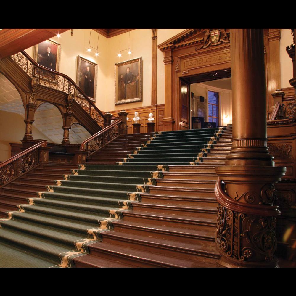 View of the grand staircase from the ground floor.