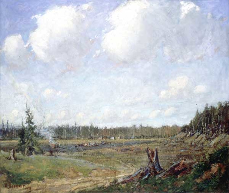 Une photo du tableau intitulé « The Clearing » de l'artiste Arthur Lismer