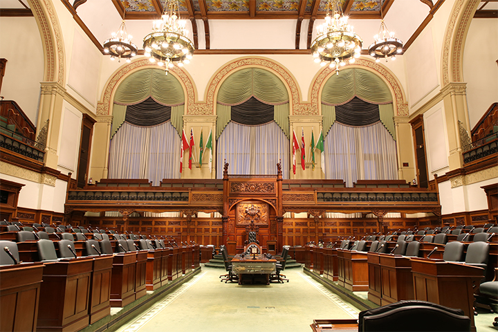 empty legislative chamber