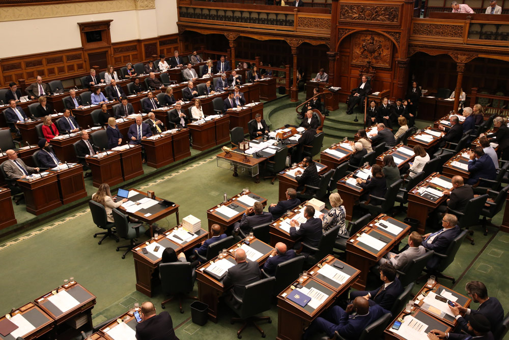 MPPs sit in the Legislative Assembly of Ontario Chamber