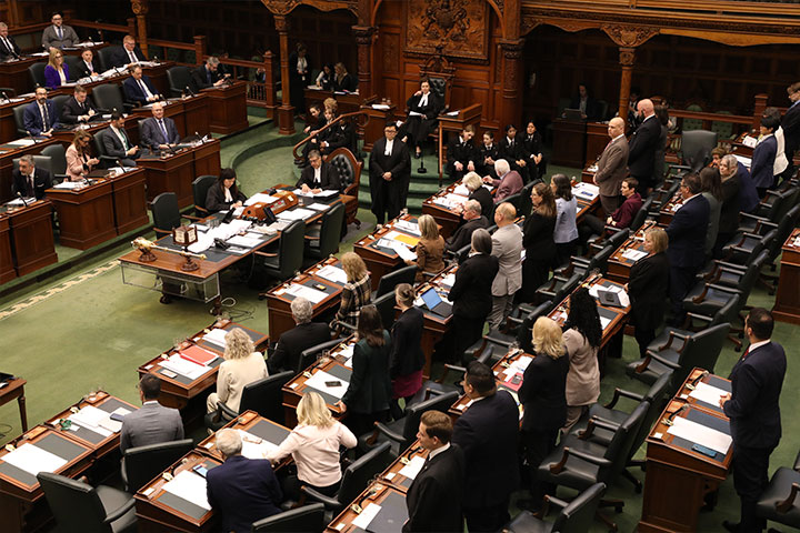 Inside the Chamber with MPPs at their desks
