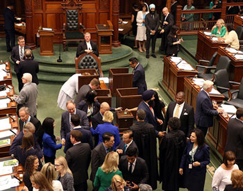 MPPs voting for the Speaker in the Chamber