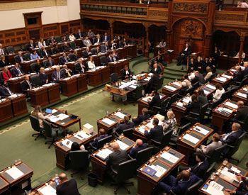 MPPs sit in the Legislative Assembly of Ontario Chamber