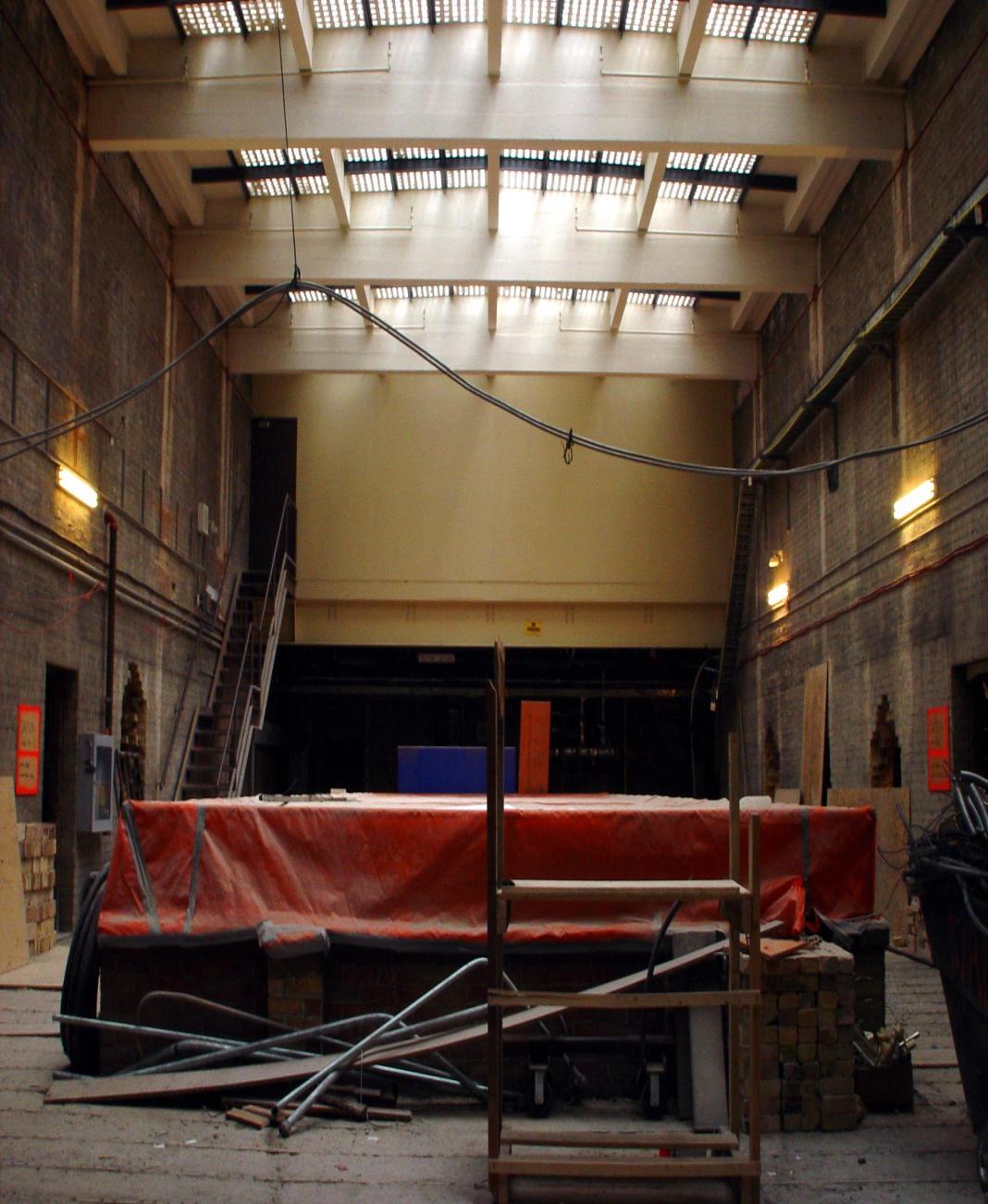 Picture of preparations for start of west attic restoration.