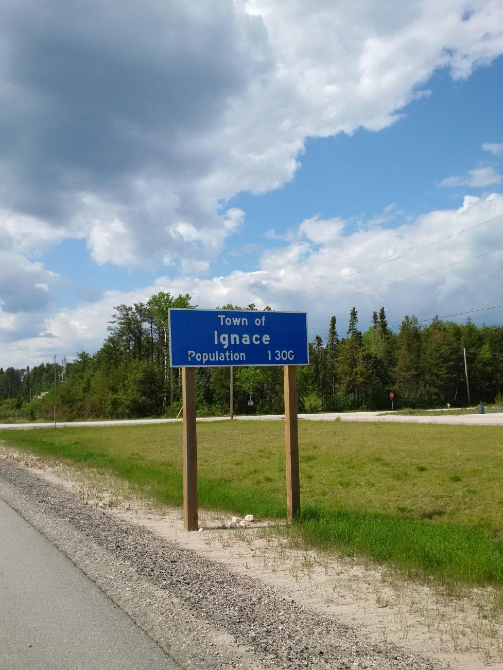 Picture of sign for Ignace, Ontario
