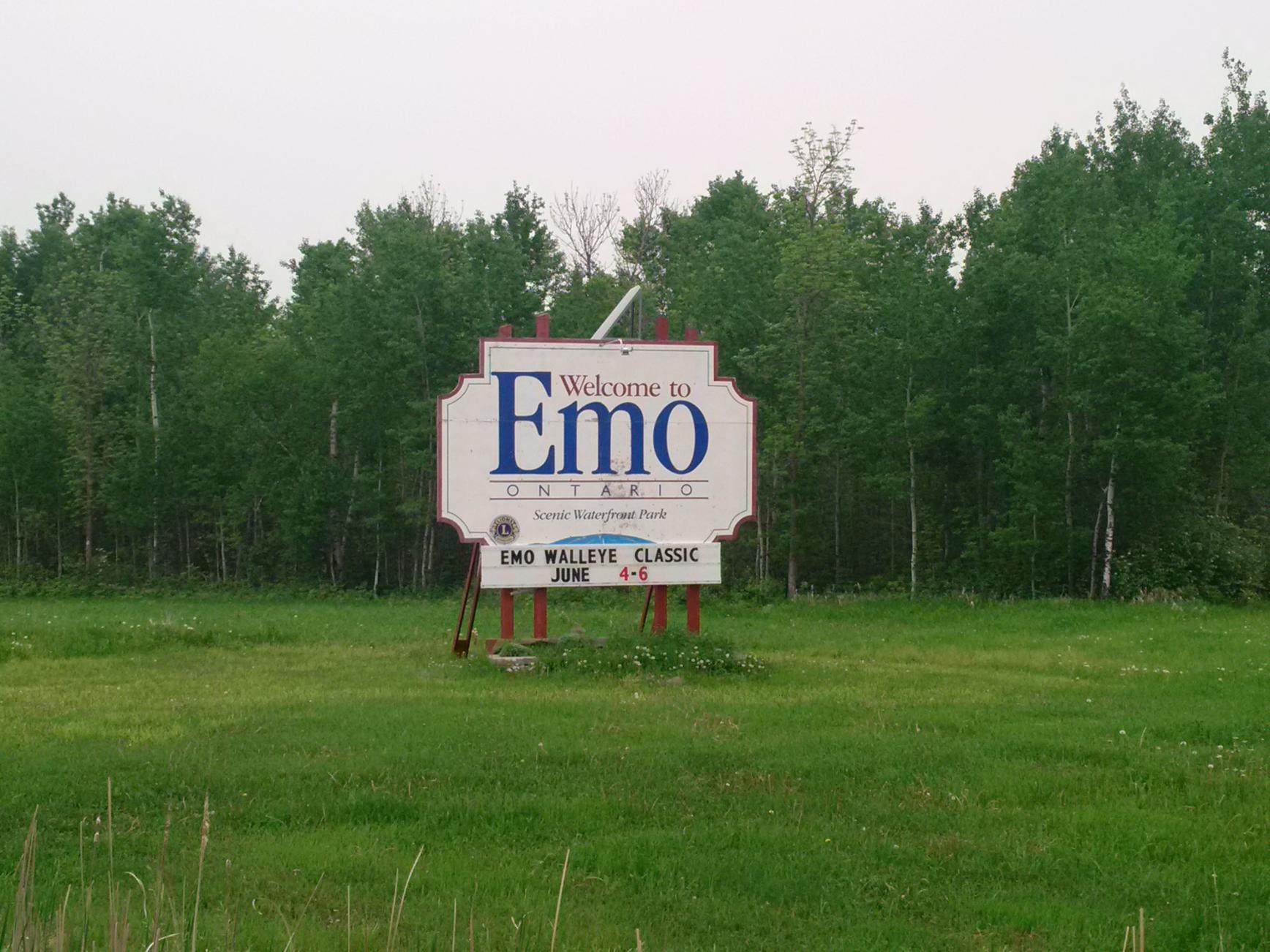 Sign for Emo, Ontario