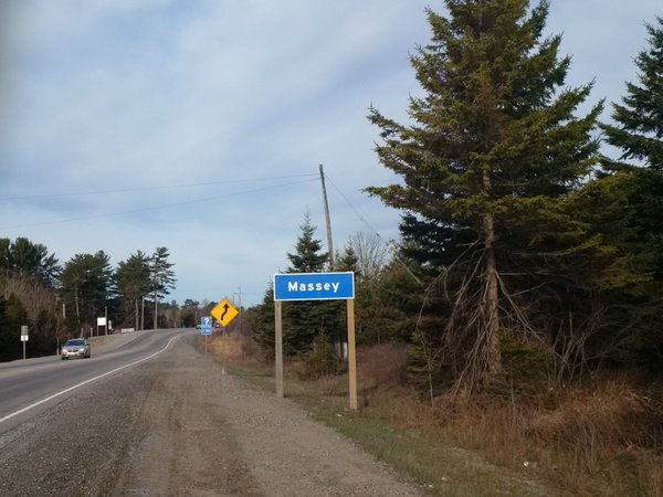 Photo of sign for Massey, Ontario