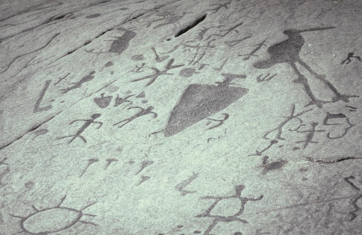 Picture of petroglyphs at Peterborough, Ontario