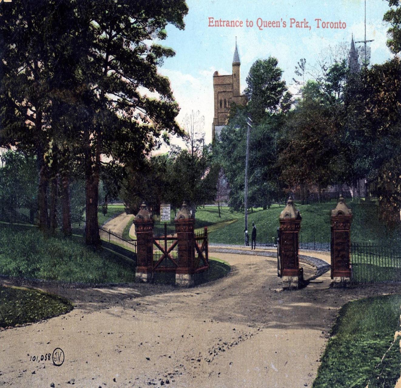 Entrance to Queen’s Park, looking north.