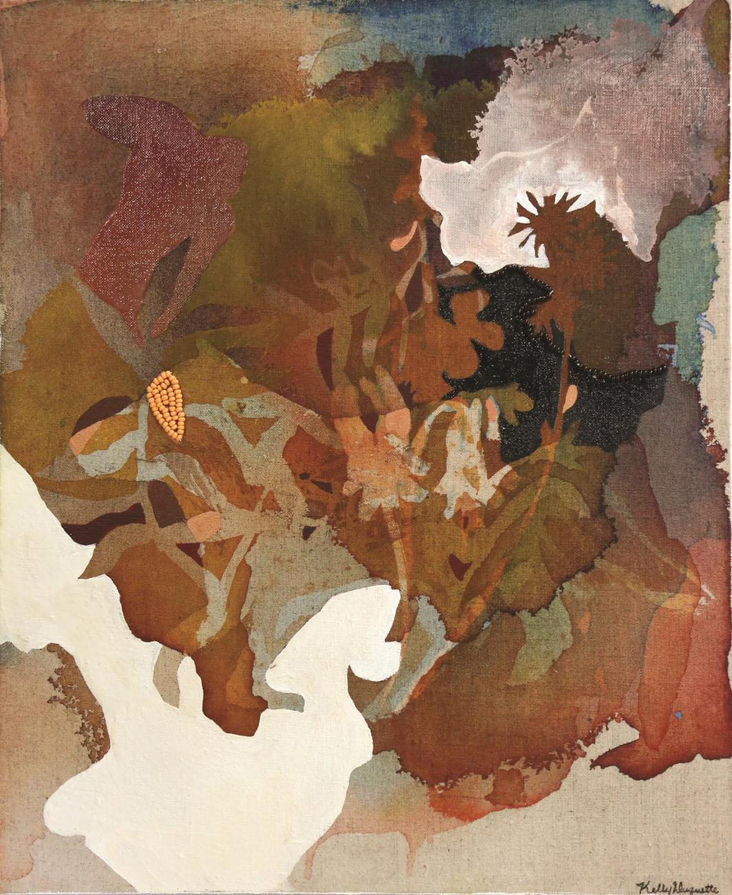 Photo showing a panel from the Seven Sacred Teachings series of paintings