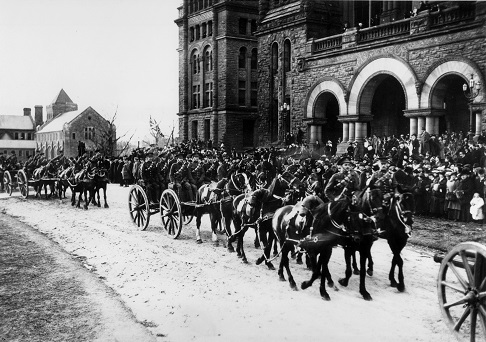 Artillery Parade, Legislative Building, 1915