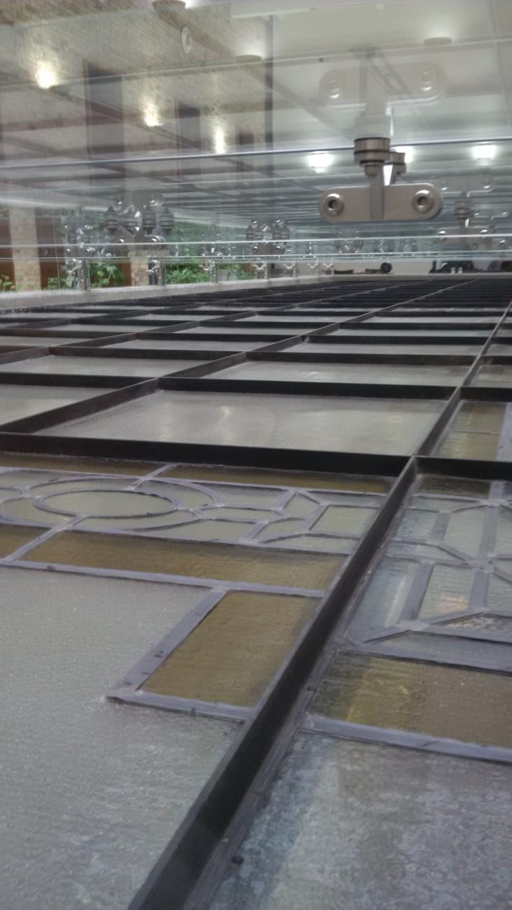 Picture looking across the laylight through the protective acrylic casing 