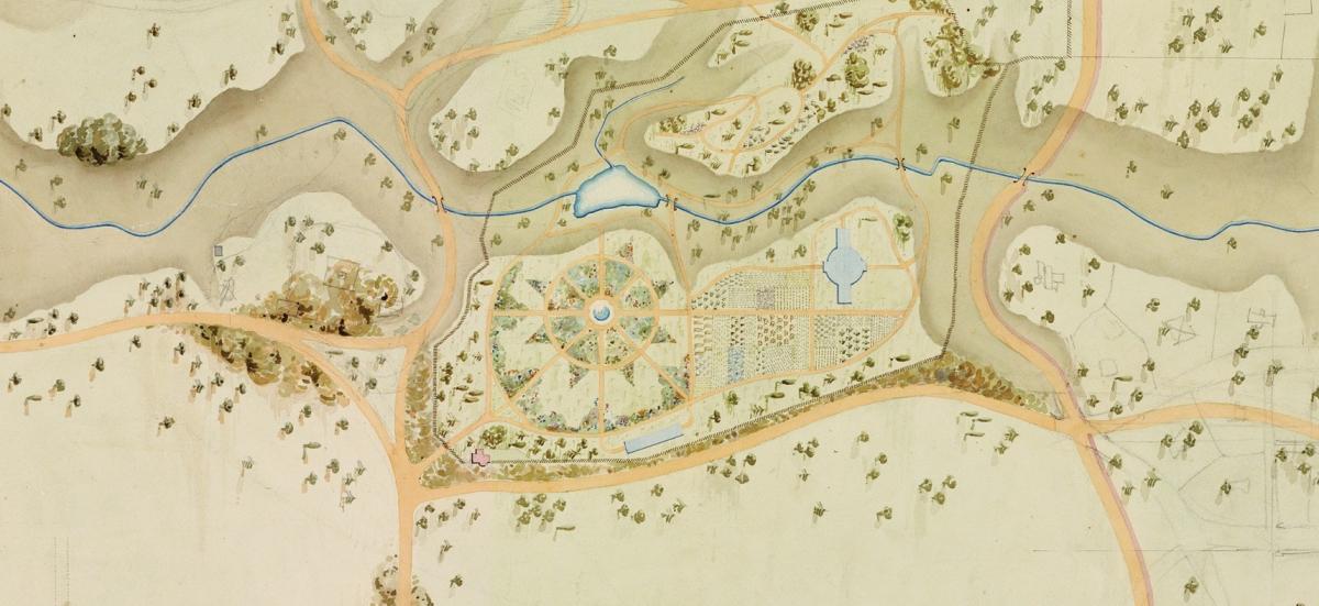 Detail of a map of the Queen's Park vicinity circa 1857 prepared by W M Storm