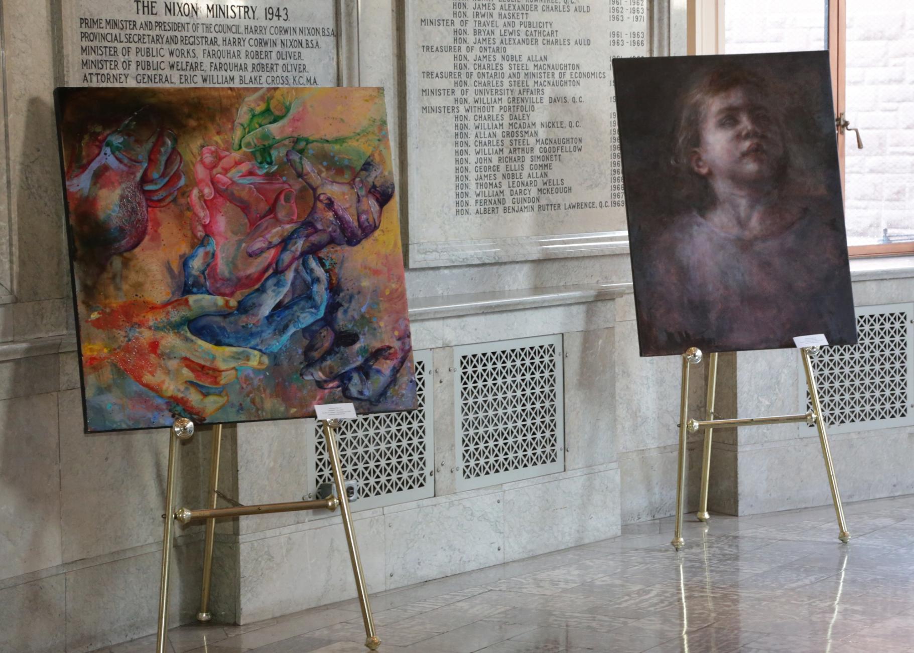 Paintings by student artists in the 2013 Youth Arts Program