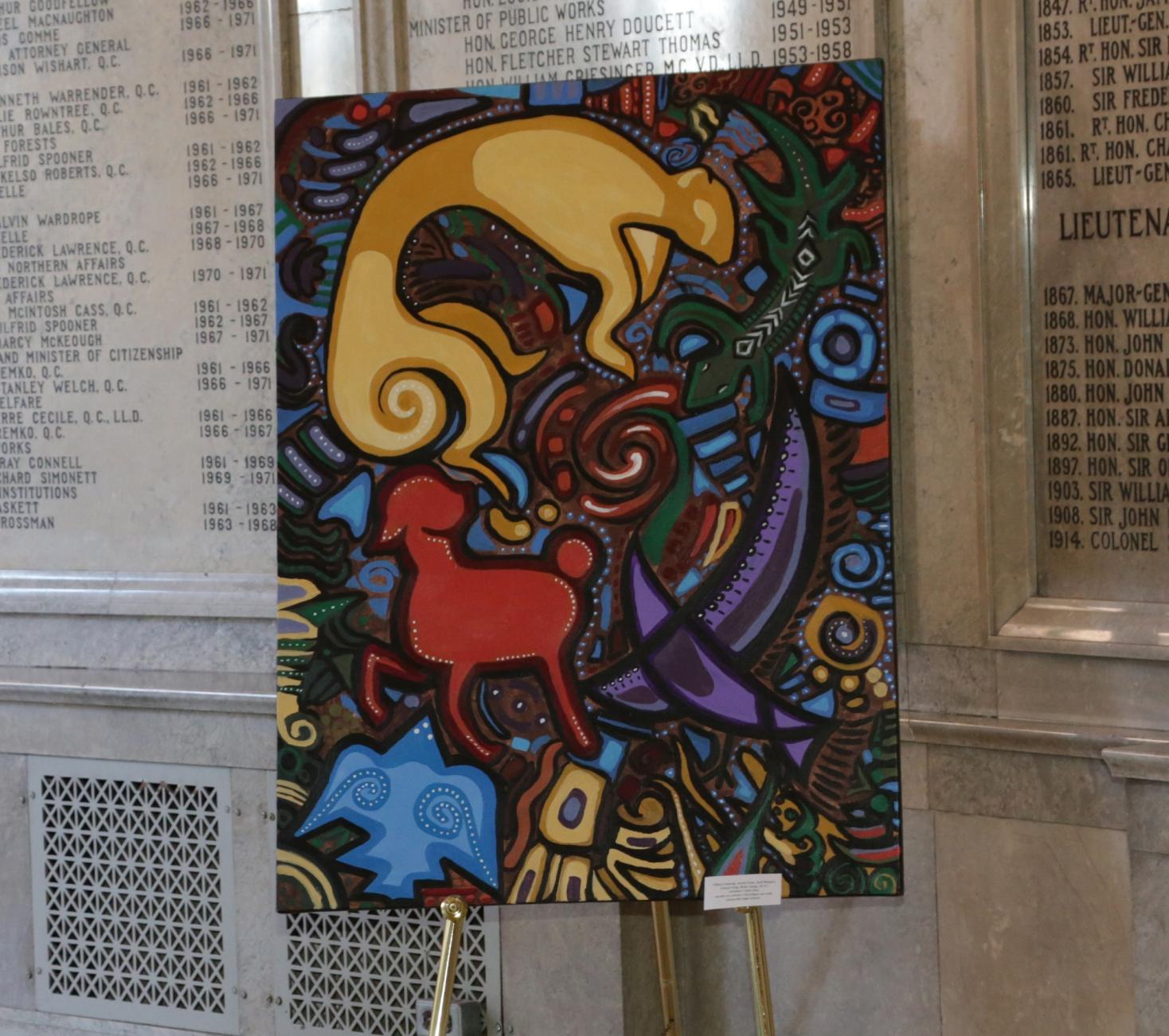 Un tableau peint dans le cadre du Programme d’arts pour les jeunes en 2013
