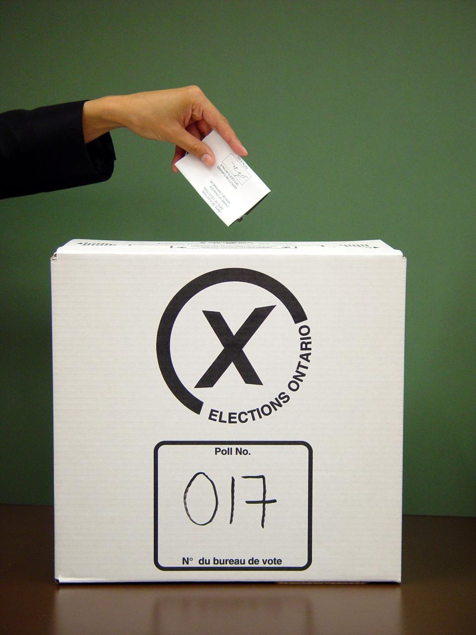 Picture of an Elections Ontario ballot box