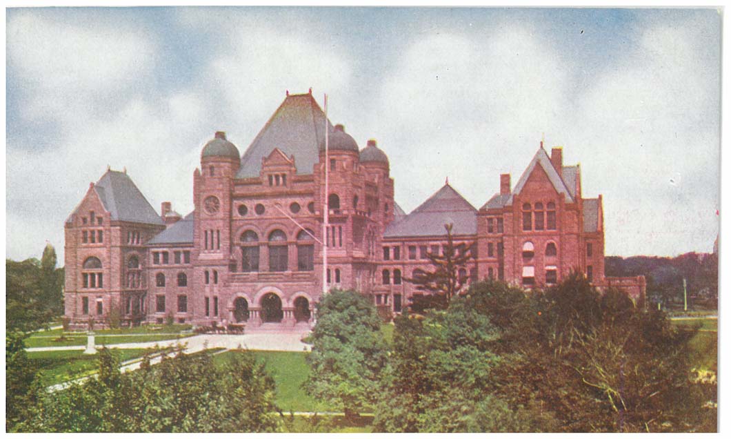 Historic postcard image of Ontario's Legislative Building