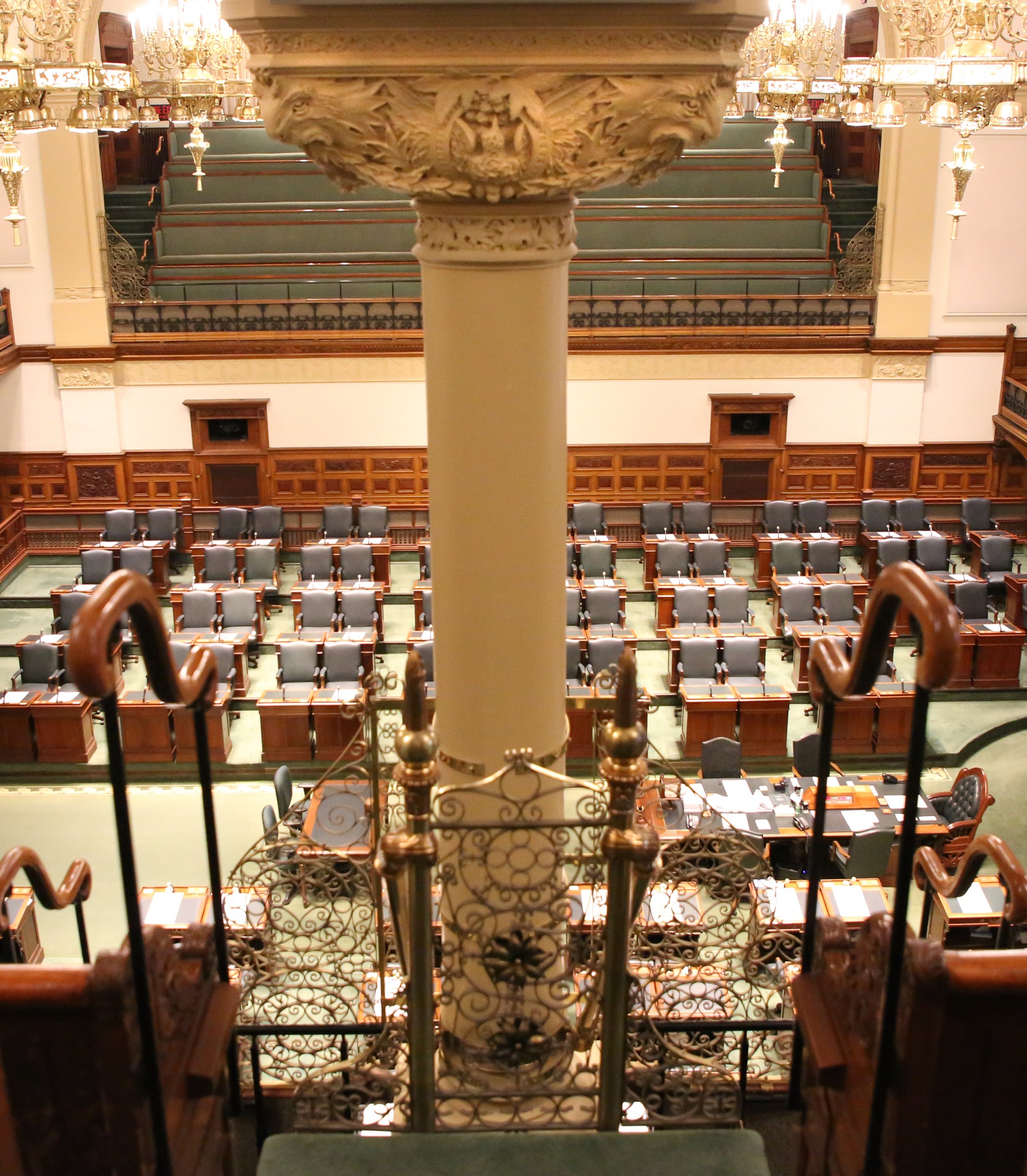Photo montrant une vue de la Chambre de la tribune publique.