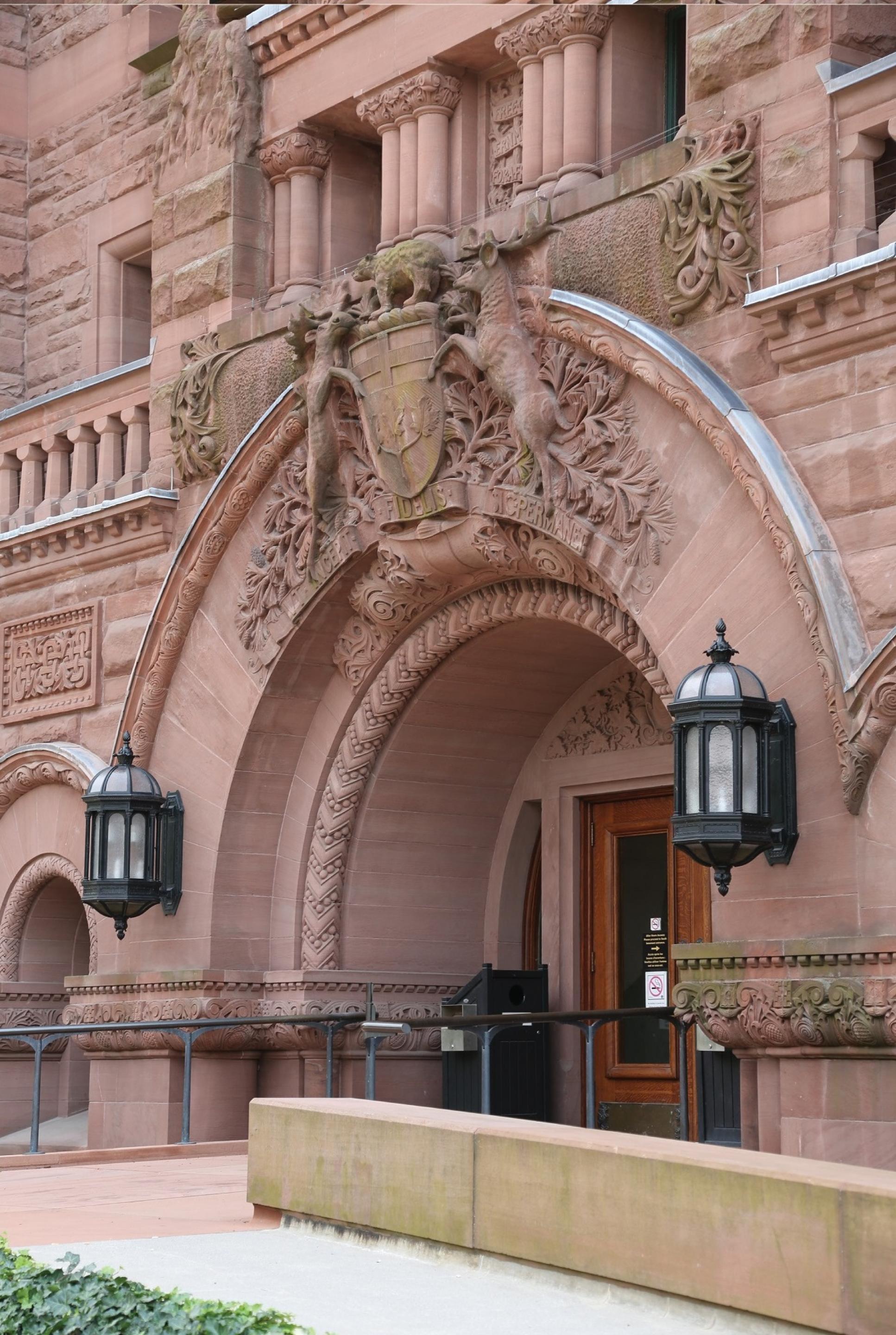 Picture of the north wing entrance at Ontario's Legislative Building