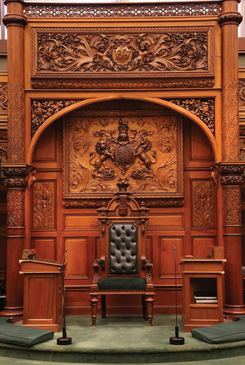 Picture of the Speaker's Dais in Ontario's Legislative Chamber