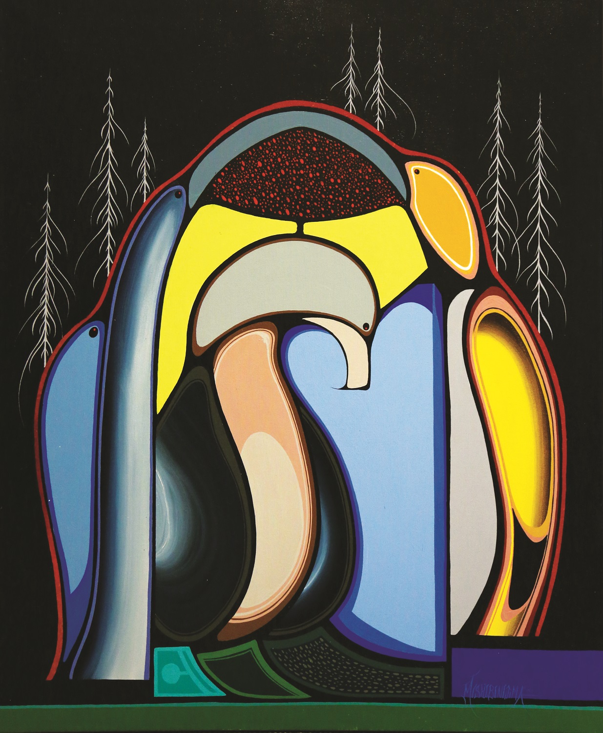 Image d'une toile sans titre par artiste autochtone James Simon