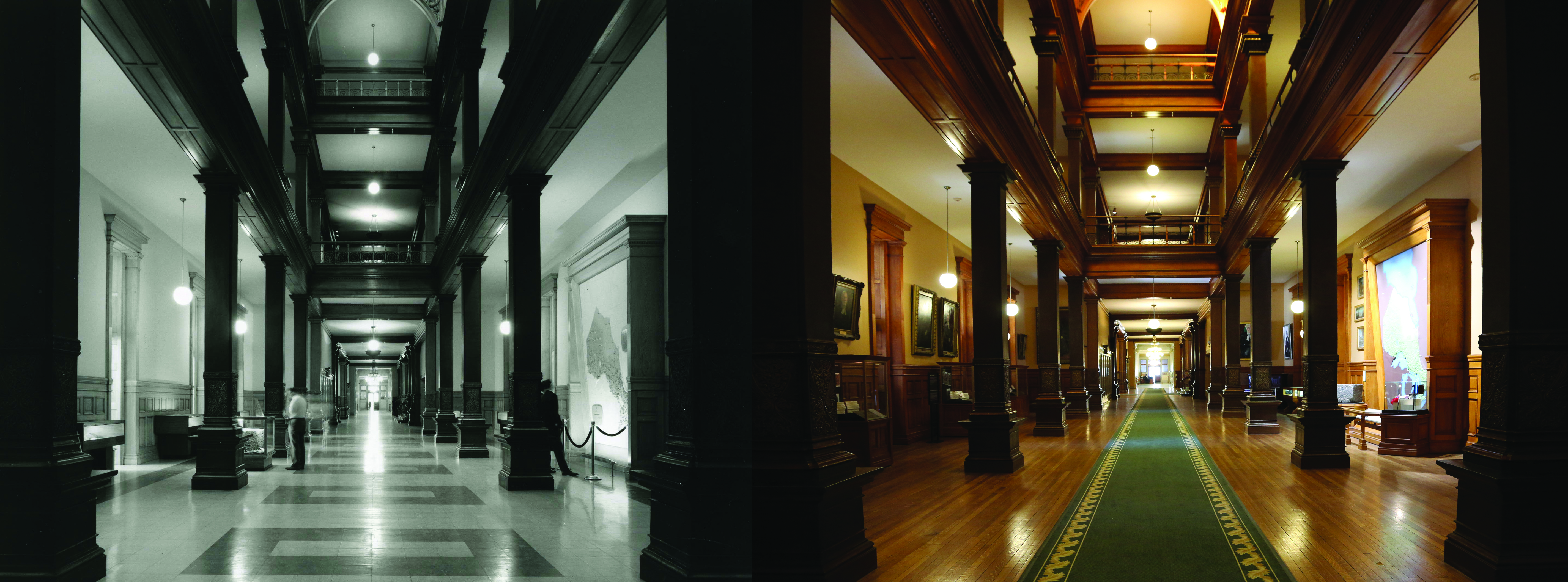 Picture showing a contrasting view of the east hall in Ontario's Legislative Building