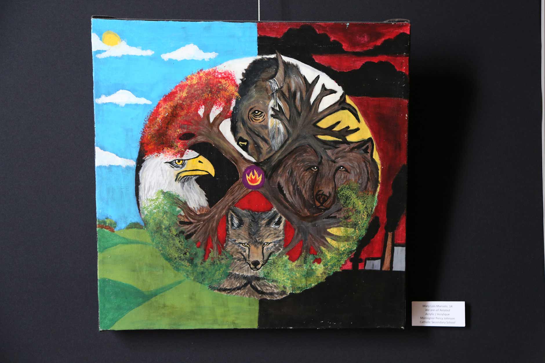 Un tableau peint dans le cadre du Programme d’arts pour les jeunes en 2014