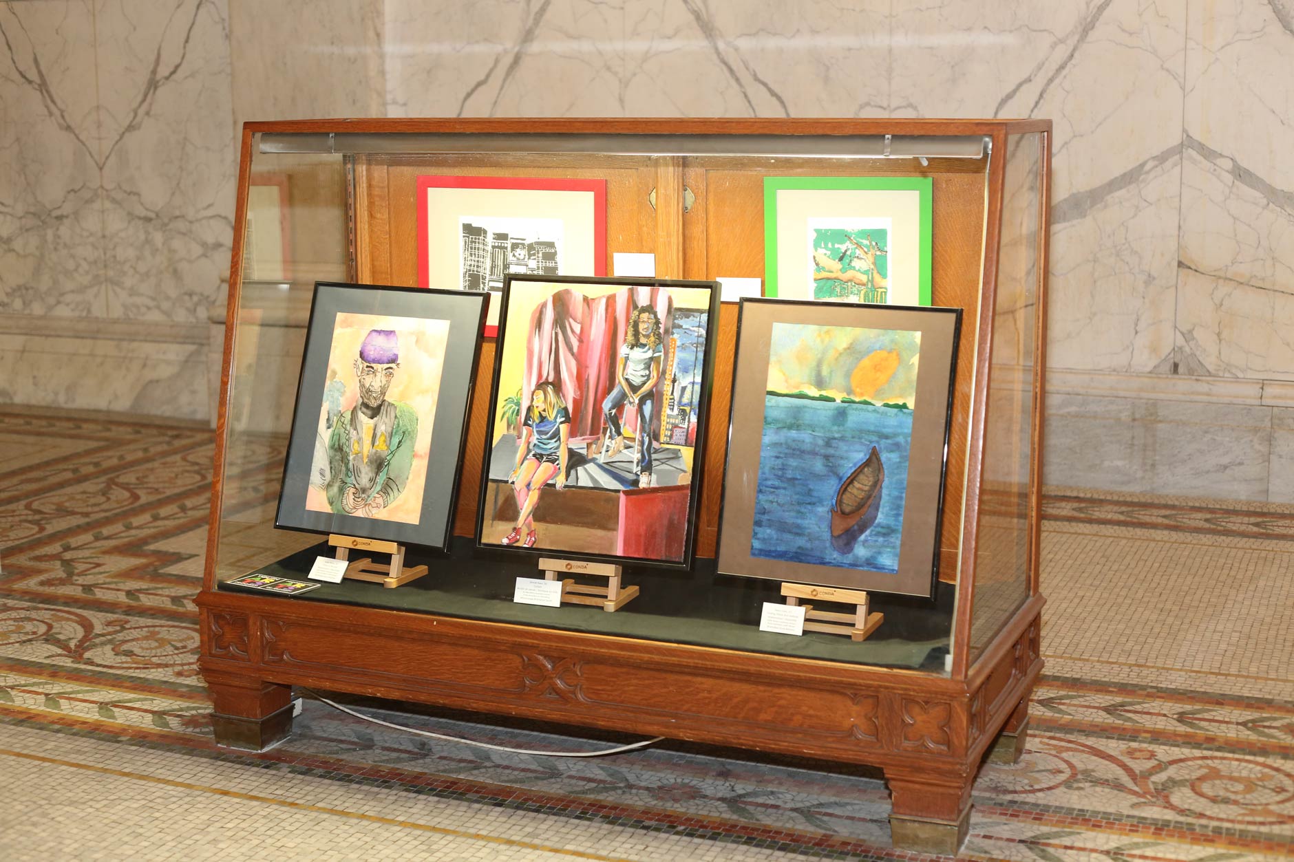 Paintings and drawings by student artists in the 2015 Youth Arts Program.