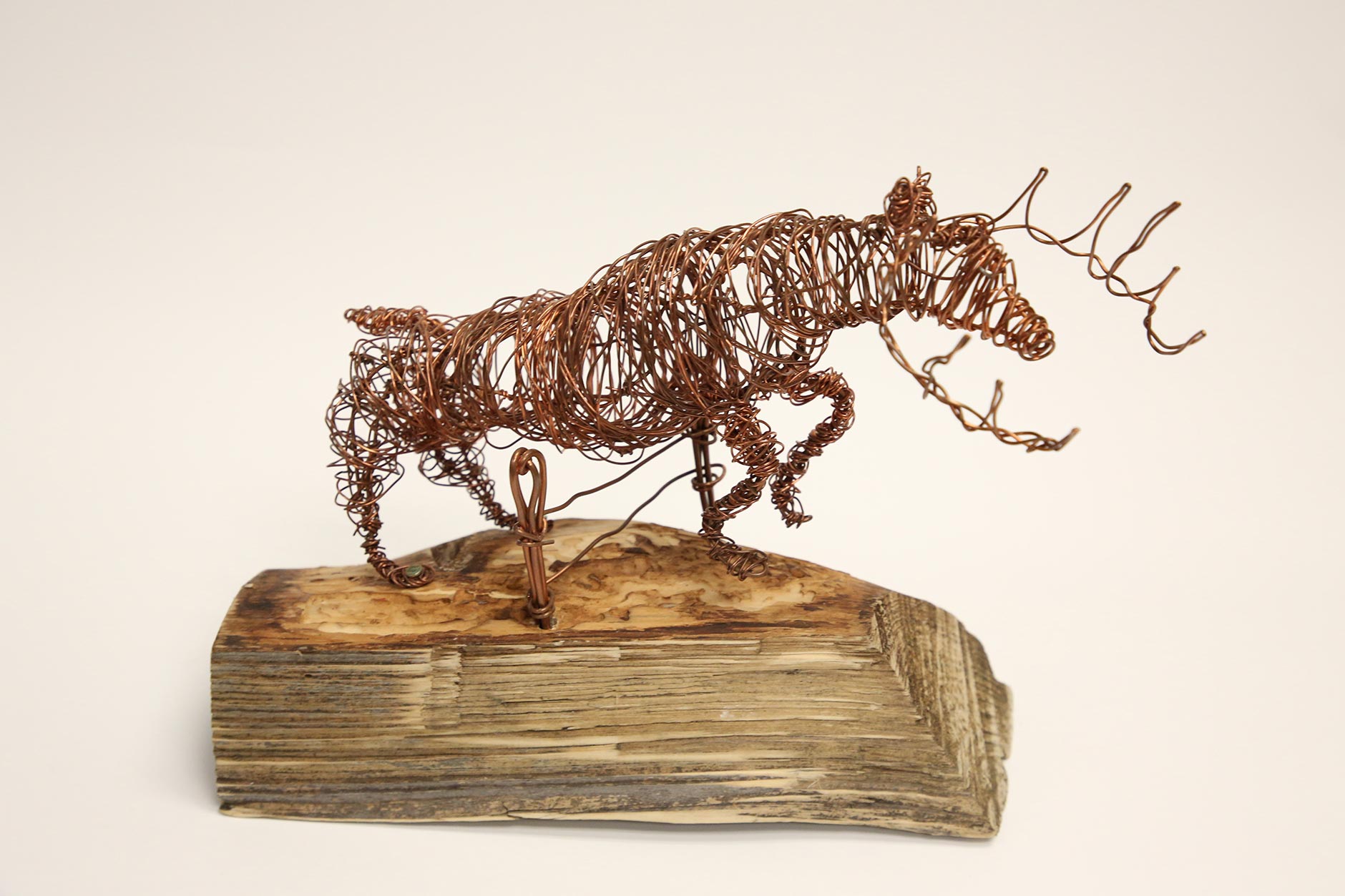A wire sculpture by a student artist in the 2020 Youth Arts Program.