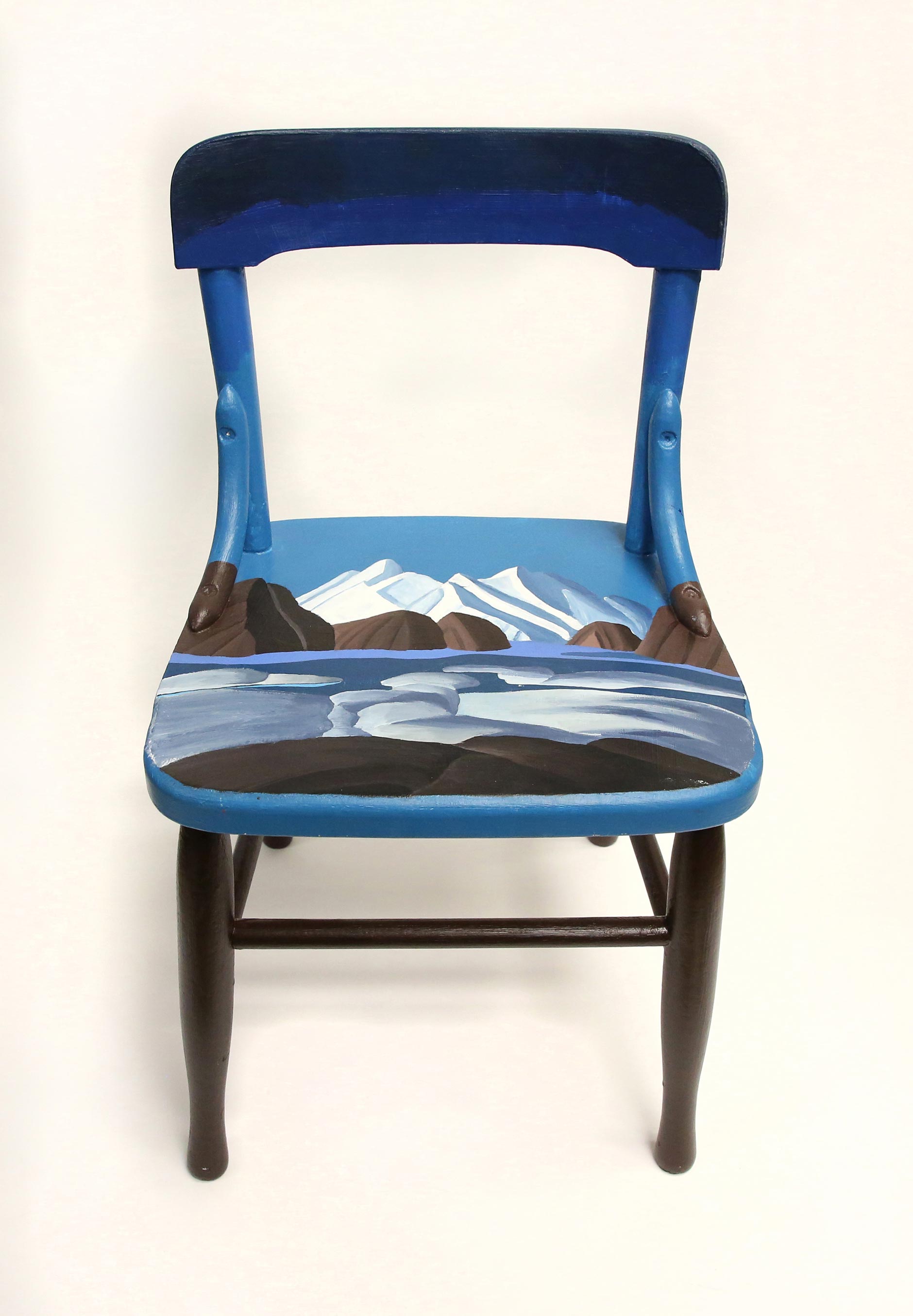 A painted chair by a student artist in the 2020 Youth Arts Program
