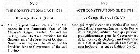 L'Acte constitutionnel de 1791