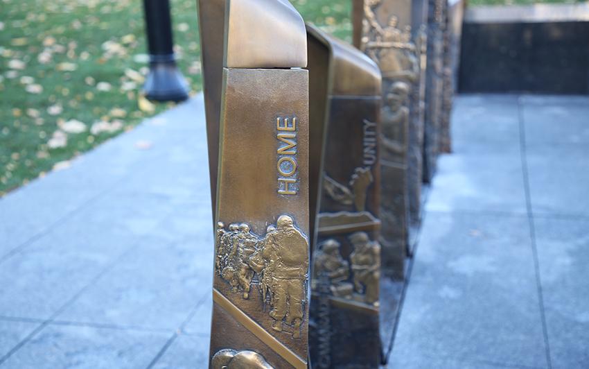 Detail from the bronze component of the Afghanistan Memorial