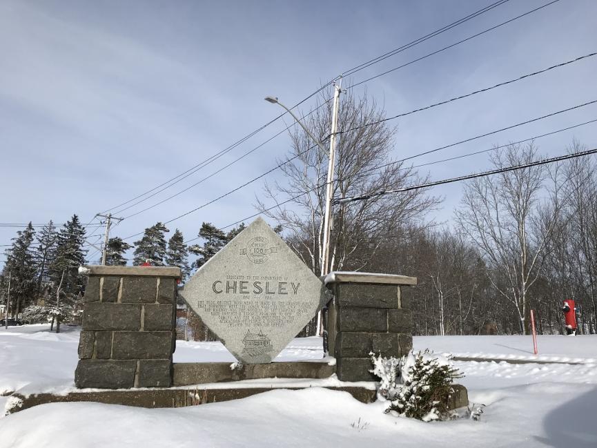 Picture of the Chesley, Ontario, sign