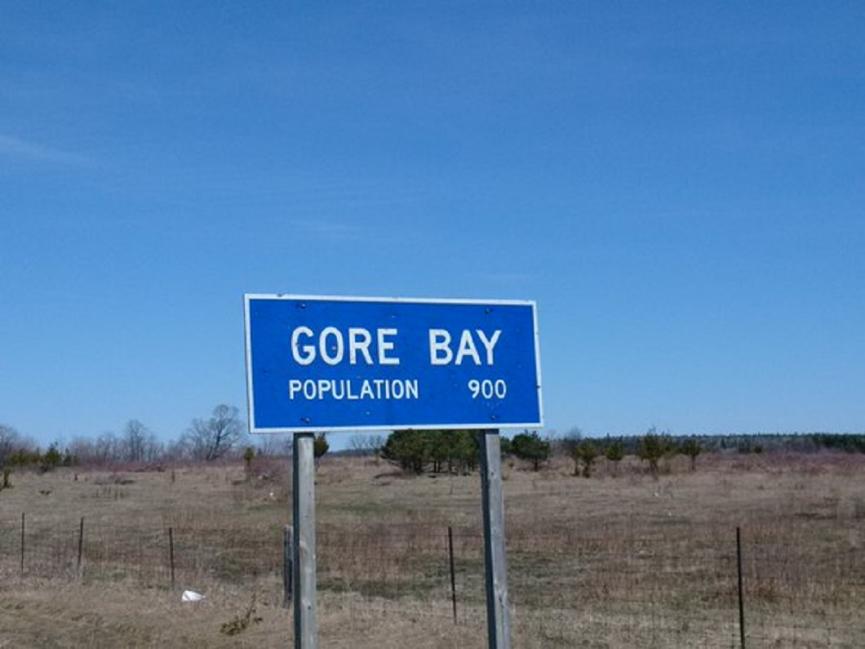 Picture of the Gore Bay, Ontario, sign