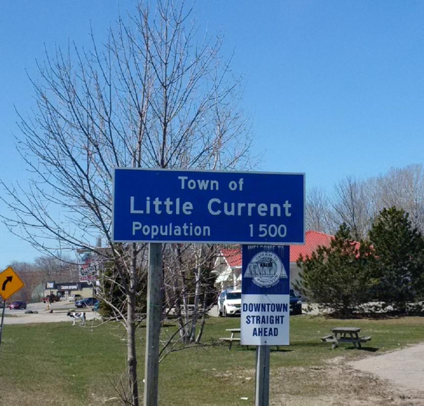 Picture of the Little Current, Ontario, sign