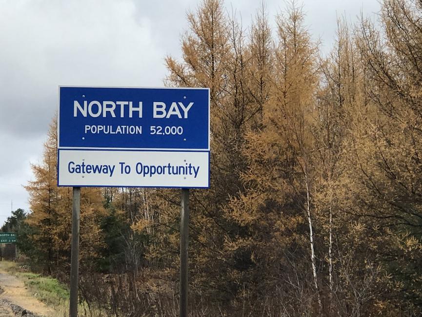 Photo du panneau de North Bay, en Ontario