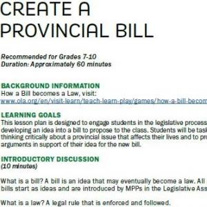 Create a Provincial Bill image