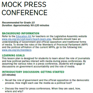 Mock Press Conference image