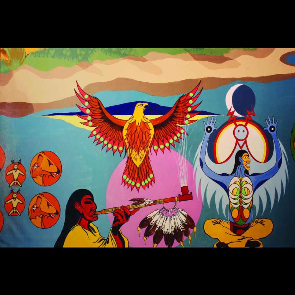 Image showing the 2nd of 3 panels depicting the history of the Mississaugas of the Credit First Nation