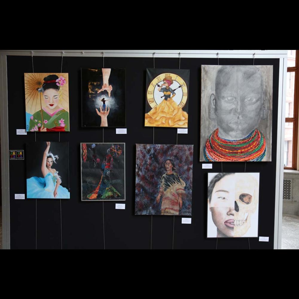 Paintings and drawings by student artists in the 2017 Youth Arts Program.