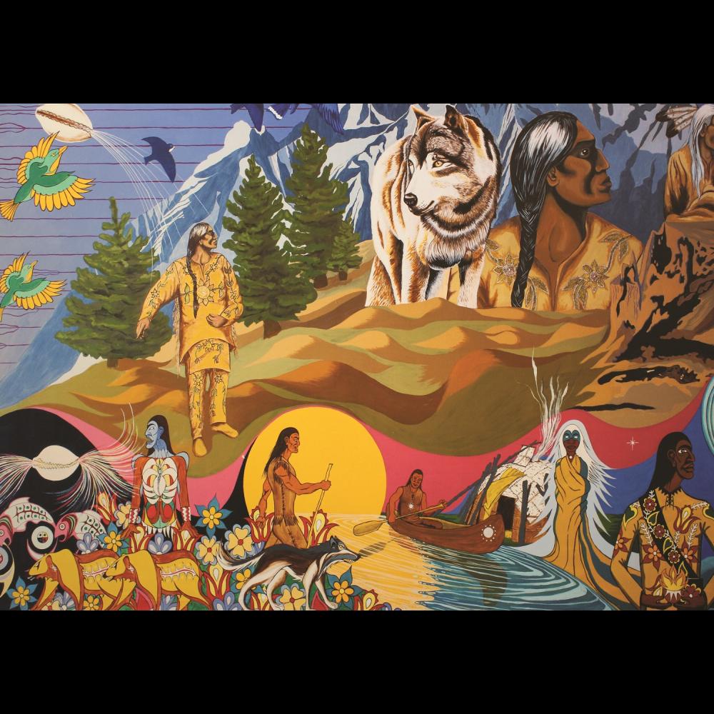 Image showing the 1st of 3 panels depicting the history of the Mississaugas of the Credit First Nation