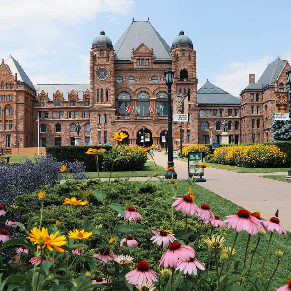 exterior of the Legislative Building on a sunny day